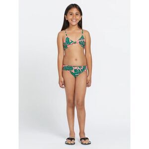 Volcom Leaf Ur Life Swim Set Girls 7 Emerald Green Tropical Stretch Beach ERK166